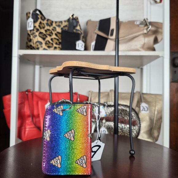 Poop Emoji Rainbow Glitter Zipper Pouch/Wallet - Picture 8 of 11